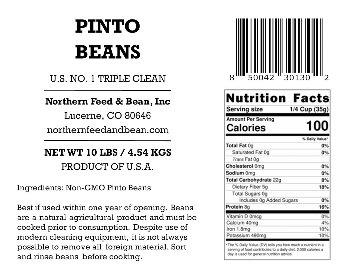 High Plains Pinto Beans – 10 lb Bag | Non-GMO • High Protein & Fiber
