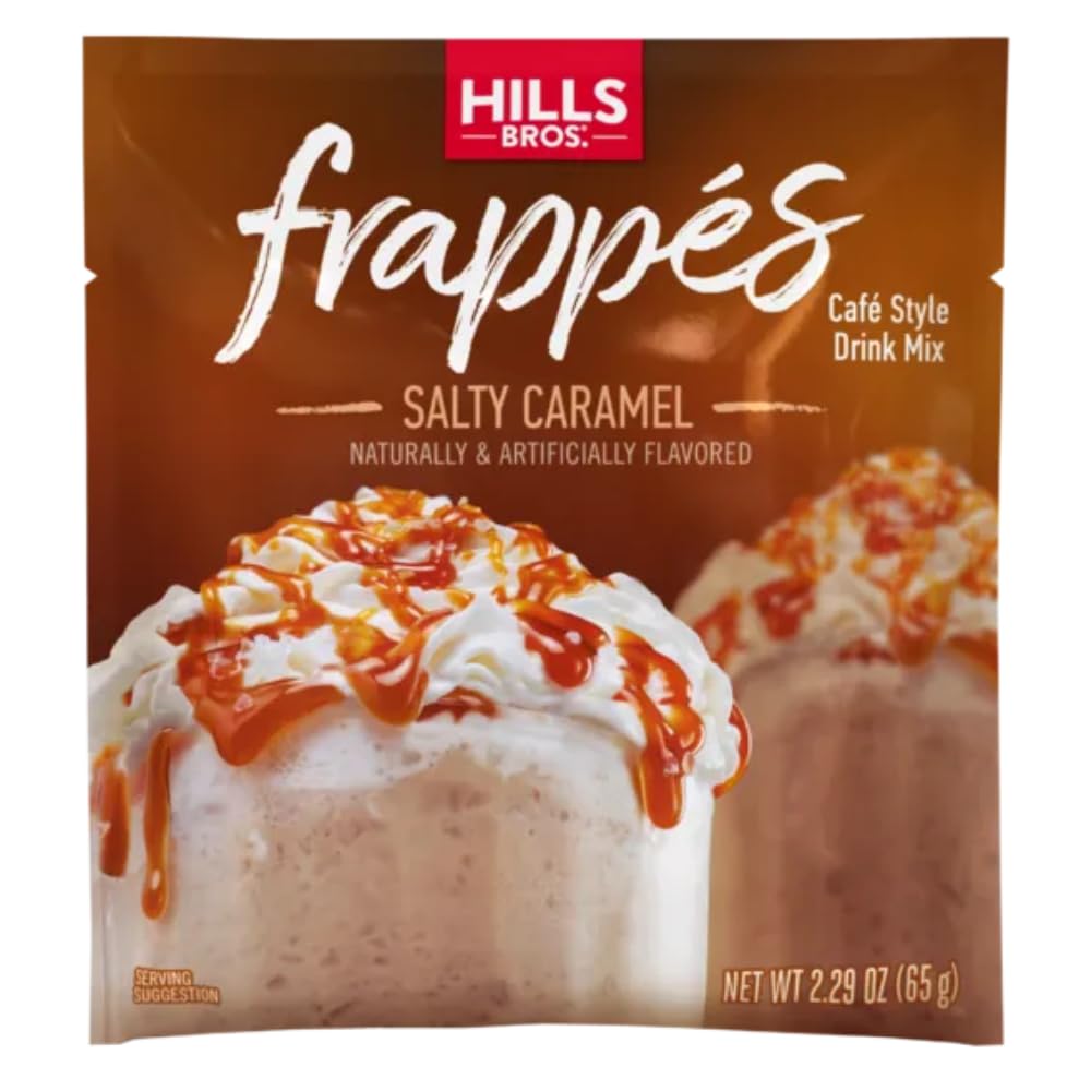 Hills Bros. Frappés Instant Drink Mix – Salted Caramel, Gluten-Free & Kosher-Certified, 2.3 oz Pack of 12