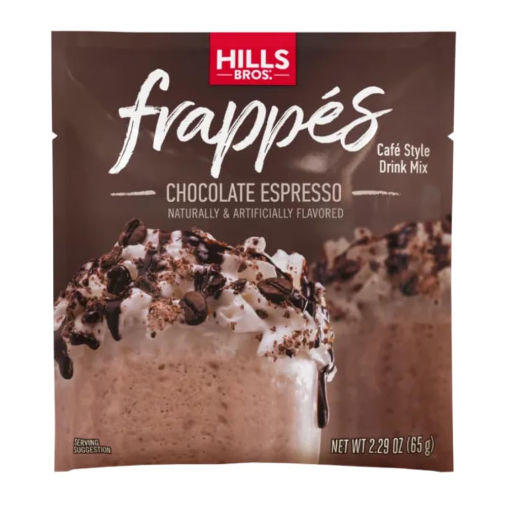 Hills Bros Frappés Instant Drink Mix – Café-Style Indulgence, Gluten-Free & Kosher-Certified – Chocolate Espresso