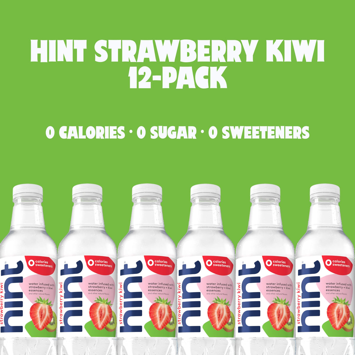 Hint Fruit-Infused Bottled Water – Strawberry Kiwi, Sugar Free, Zero Calories, 16 fl oz (Pack of 12)