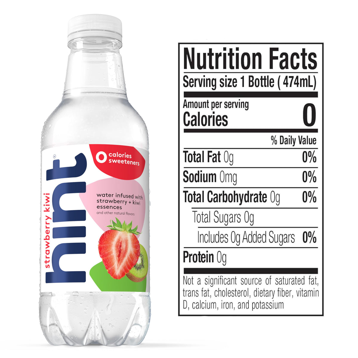 Hint Fruit-Infused Bottled Water – Strawberry Kiwi, Sugar Free, Zero Calories, 16 fl oz (Pack of 12)