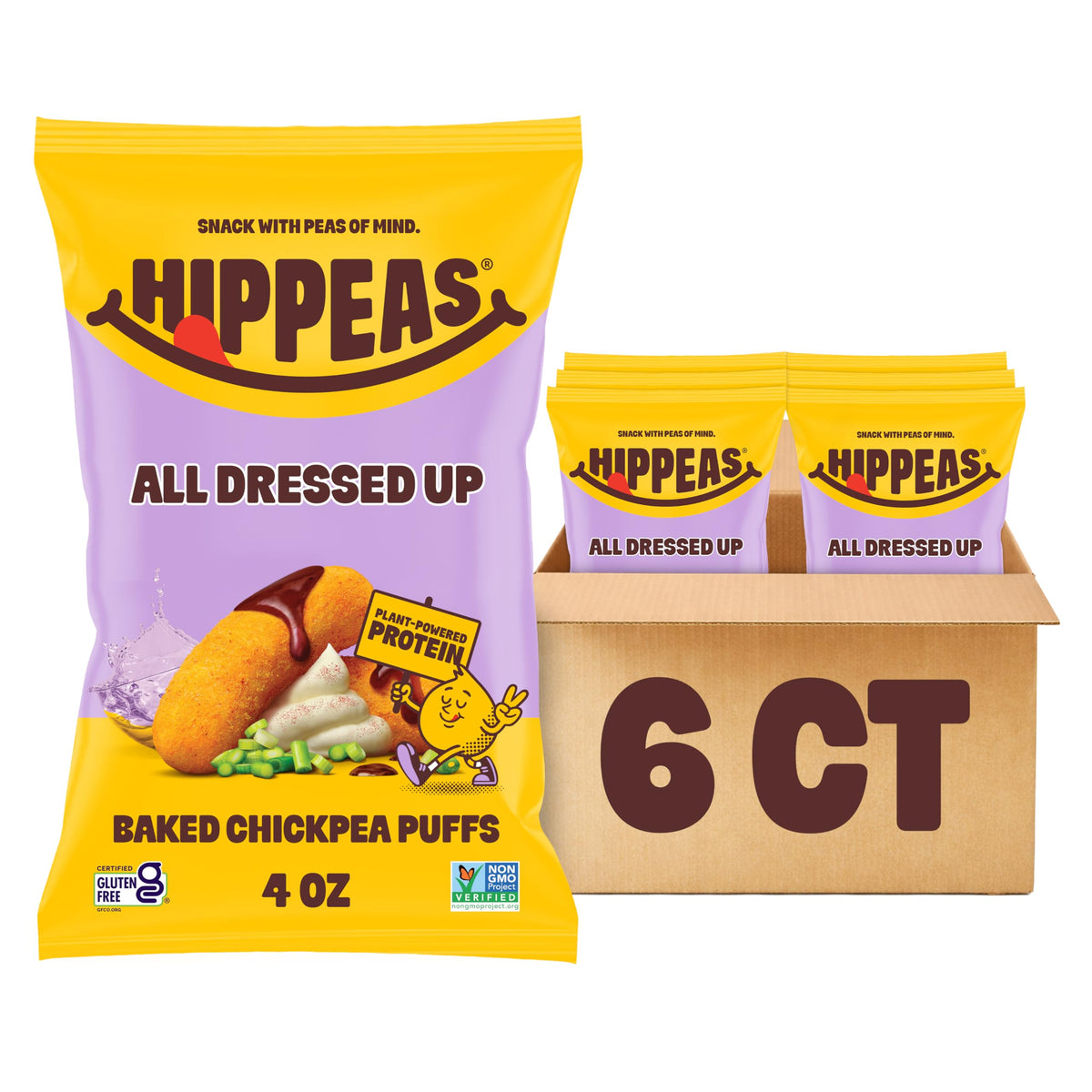 HIPPEAS Chickpea Puffs – Bohemian Barbecue, Gluten Free, Vegan Snack (6 × 4oz)