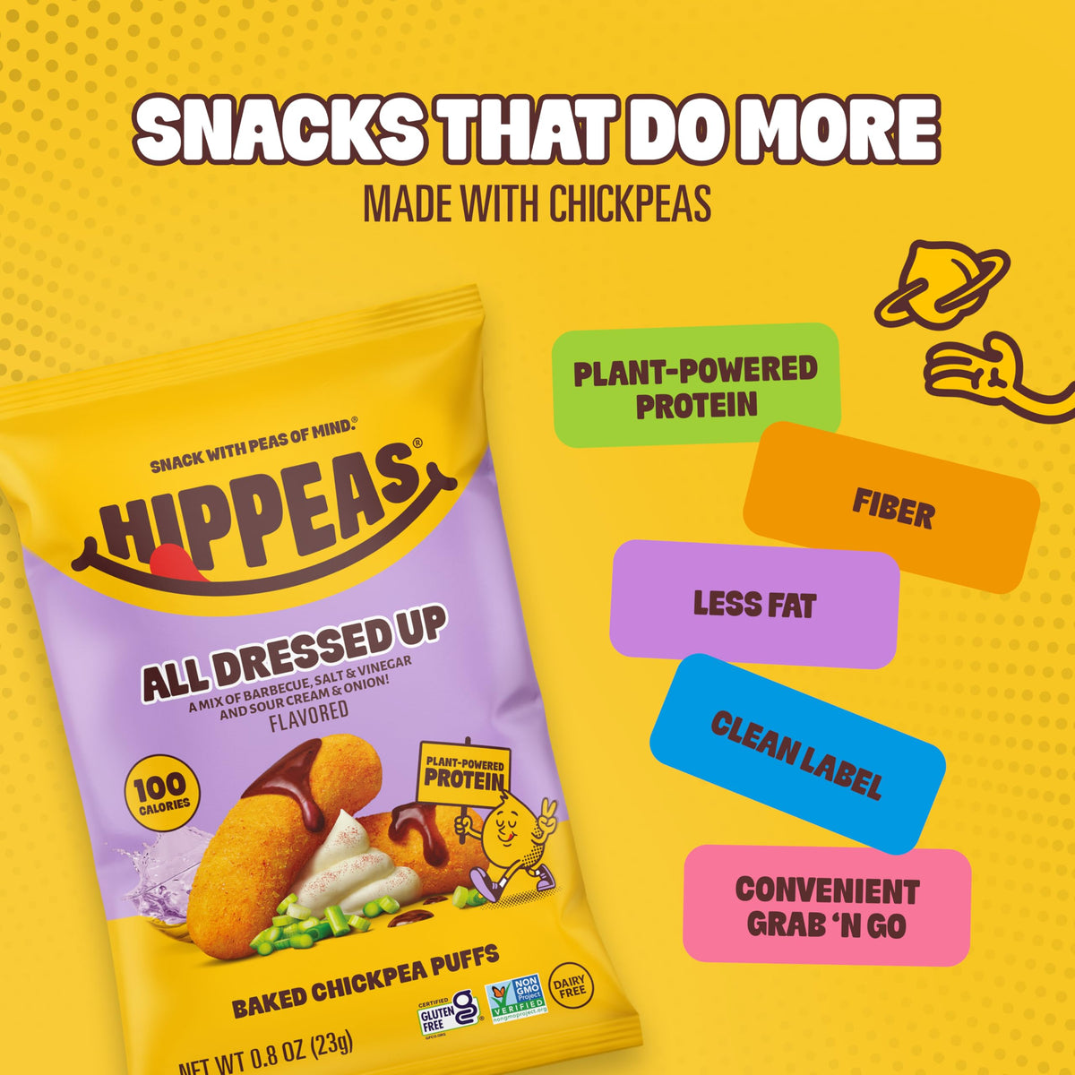 HIPPEAS All Dressed Barbecue Chickpea Puffs – Gluten Free, Vegan, 18-Pack