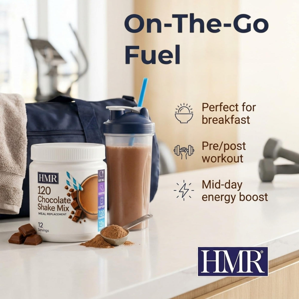 HMR 120 Chocolate Shake Powder – 12g Protein, 120 Calories per Serving | Meal Replacement