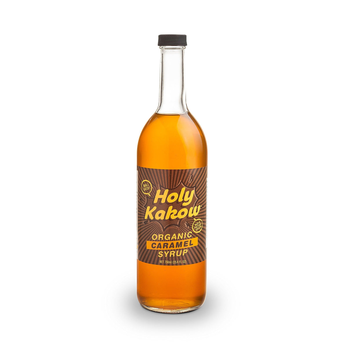 Holy Kakow Cafe Organic Caramel Syrup – Real Food Caramel Syrup for Coffee, Lattes & Cocktails (750ml)