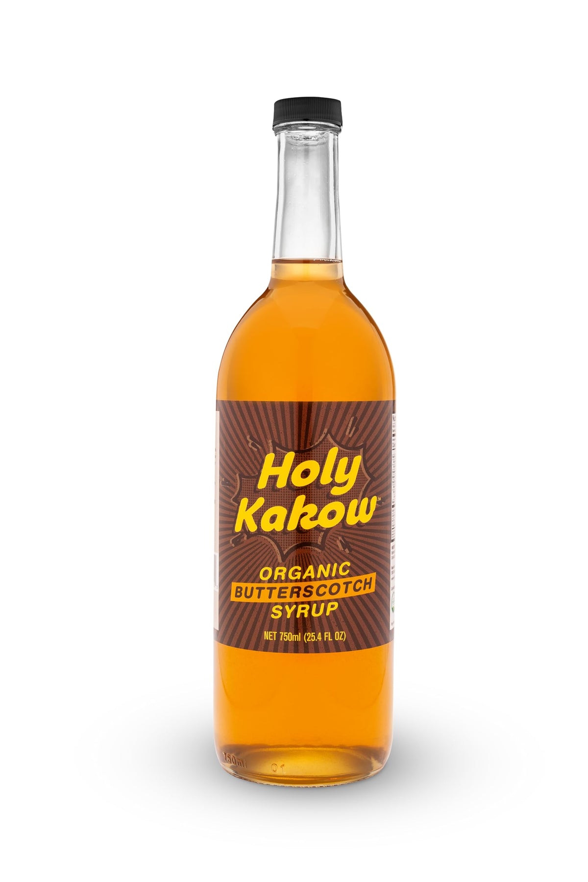 Holy Kakow Organic Butterscotch Syrup - Coffee Syrup, All-Natural, Non-GMO, 750 ml