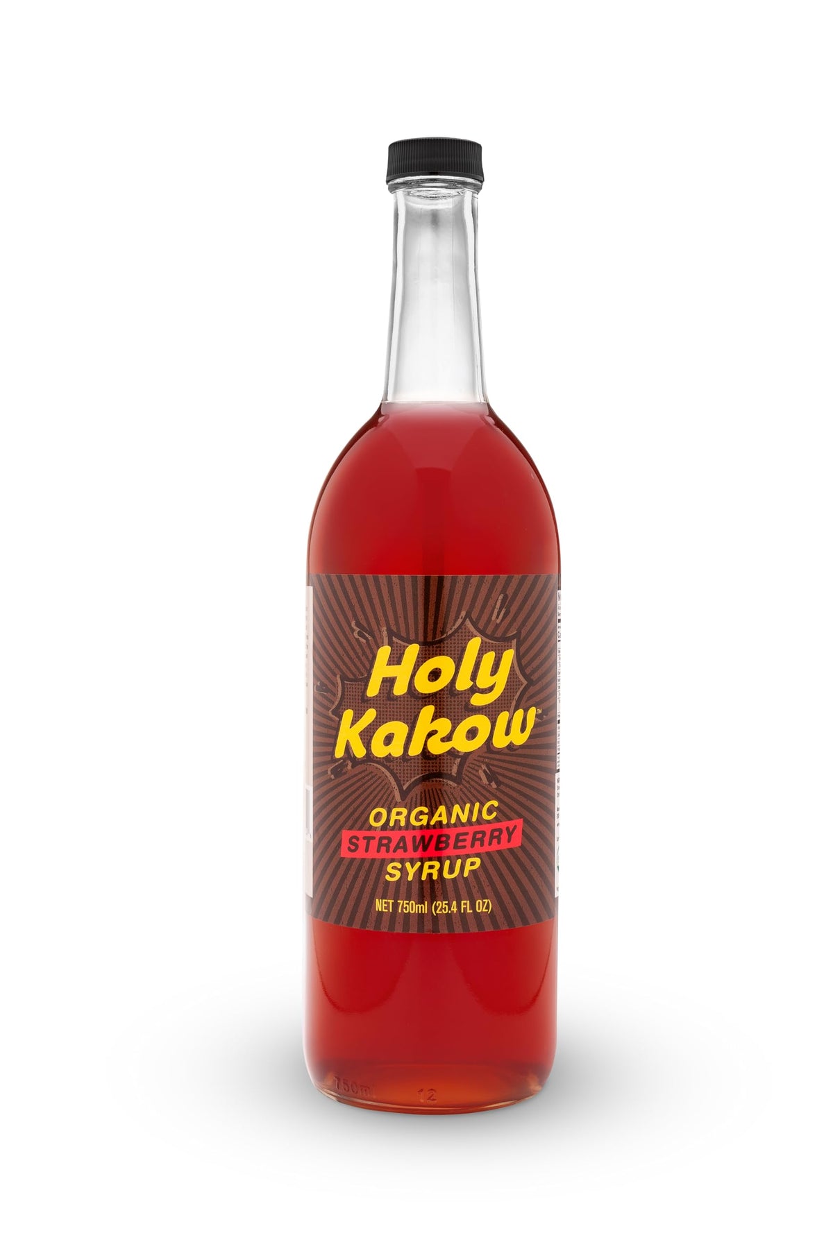 Holy Kakow Organic Strawberry Syrup | Gluten-Free, Vegan, Non-GMO, 750 ml
