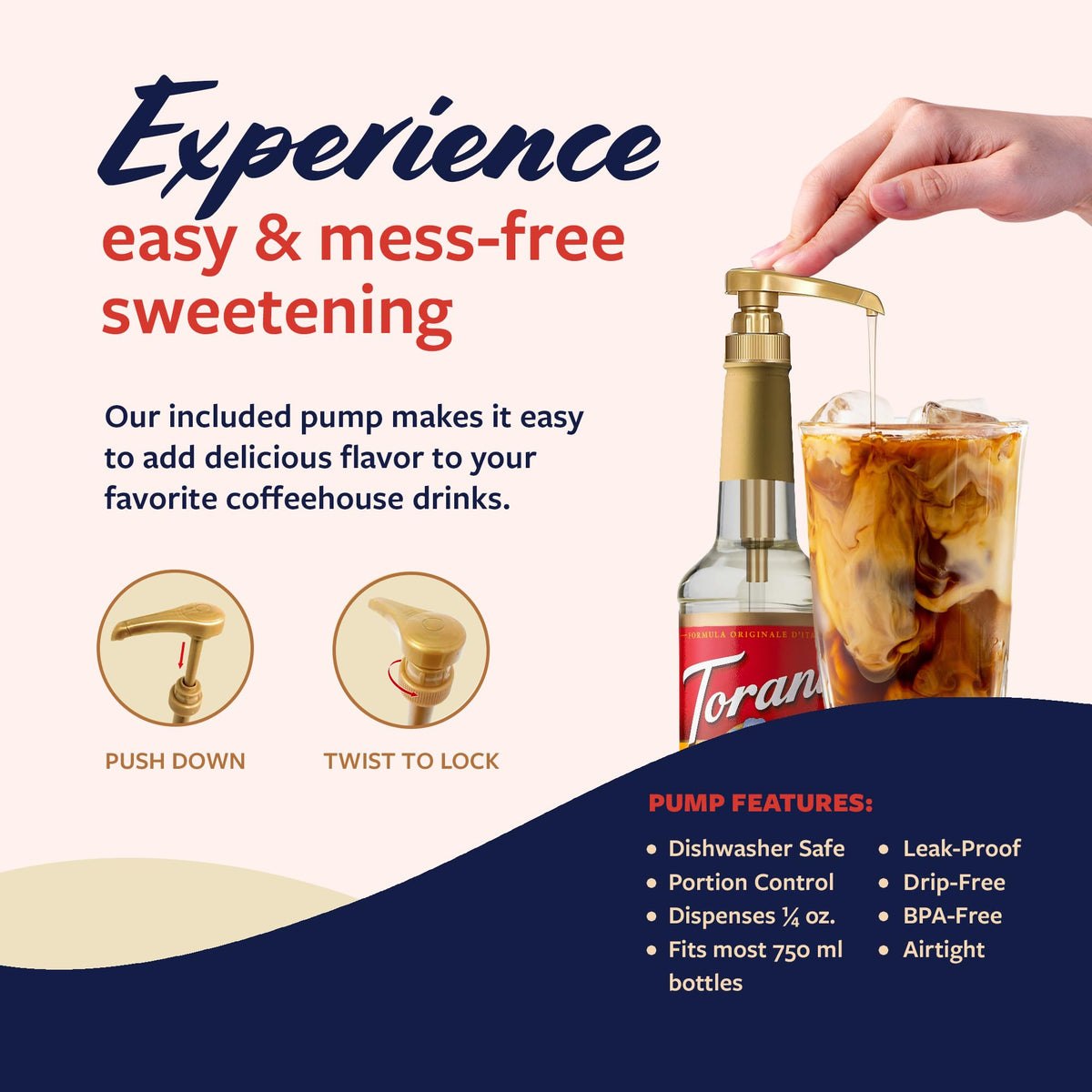 Torani Hazelnut & Vanilla Syrup 2-Pack with Pumps – 25.4 Fl Oz Each