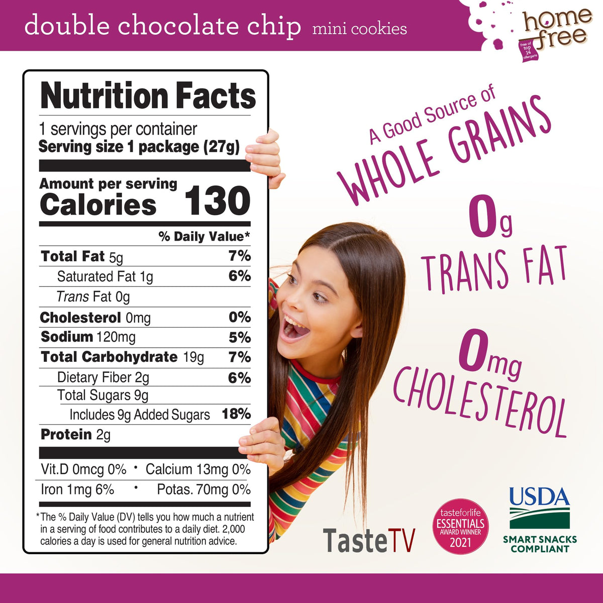 Homefree Gluten-Free Mini Double Chocolate Chip Cookies — 10-Pack