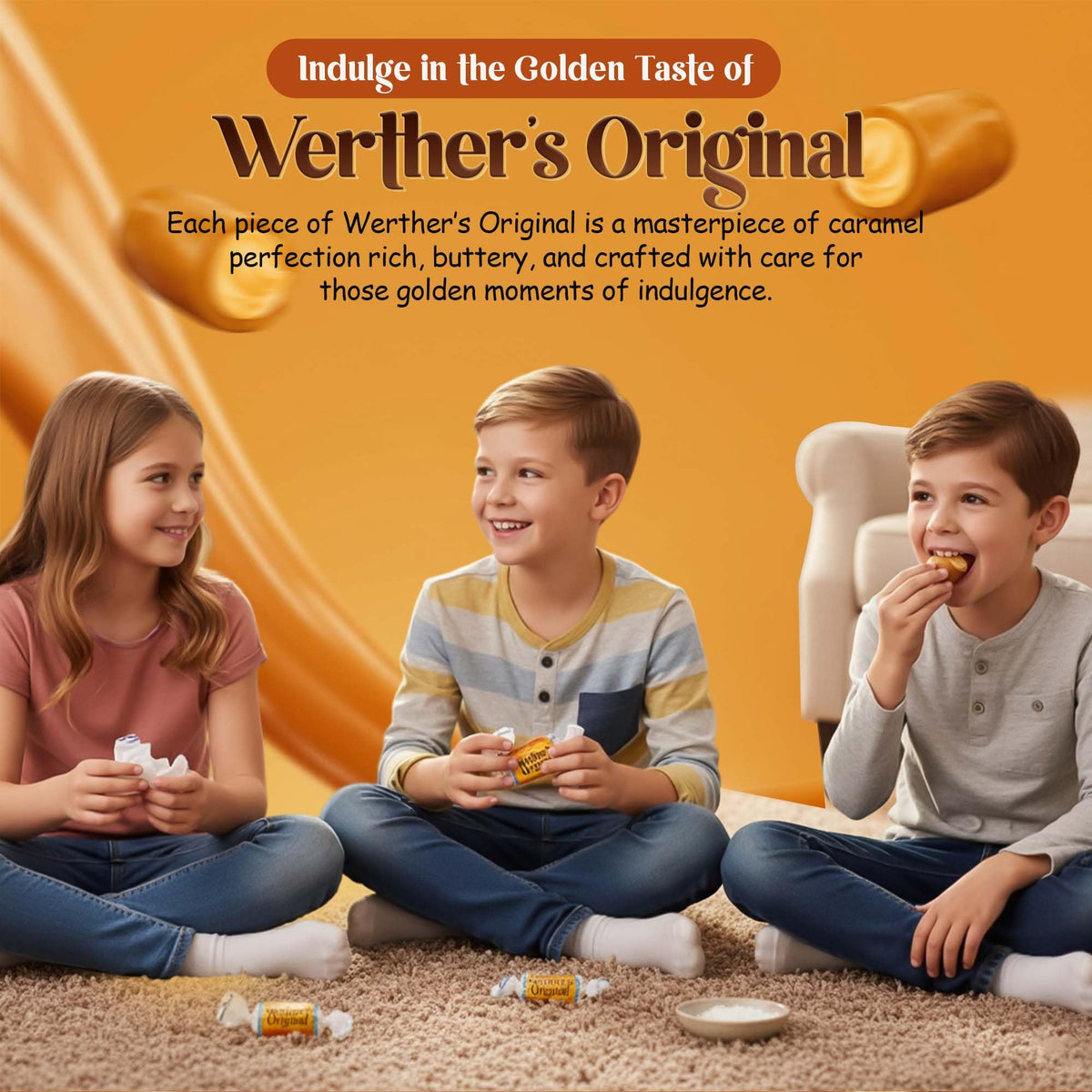 Hominics Werther's Soft Salted Caramel Filled Candy – 2lb Bag, Indivdually Wrapped