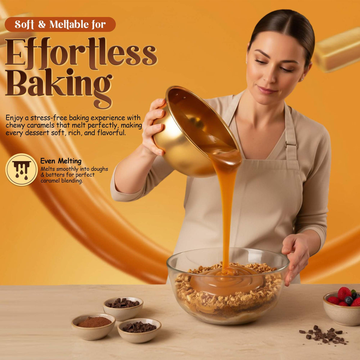 Hominics Werther's Soft Chewy Caramel Candy — 2 lb Bag, Individually Wrapped