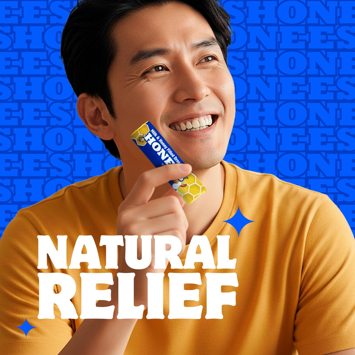 Honees Milk & Honey Cough Drops – Natural Throat Lozenges, 216 Drops (24 Bars)