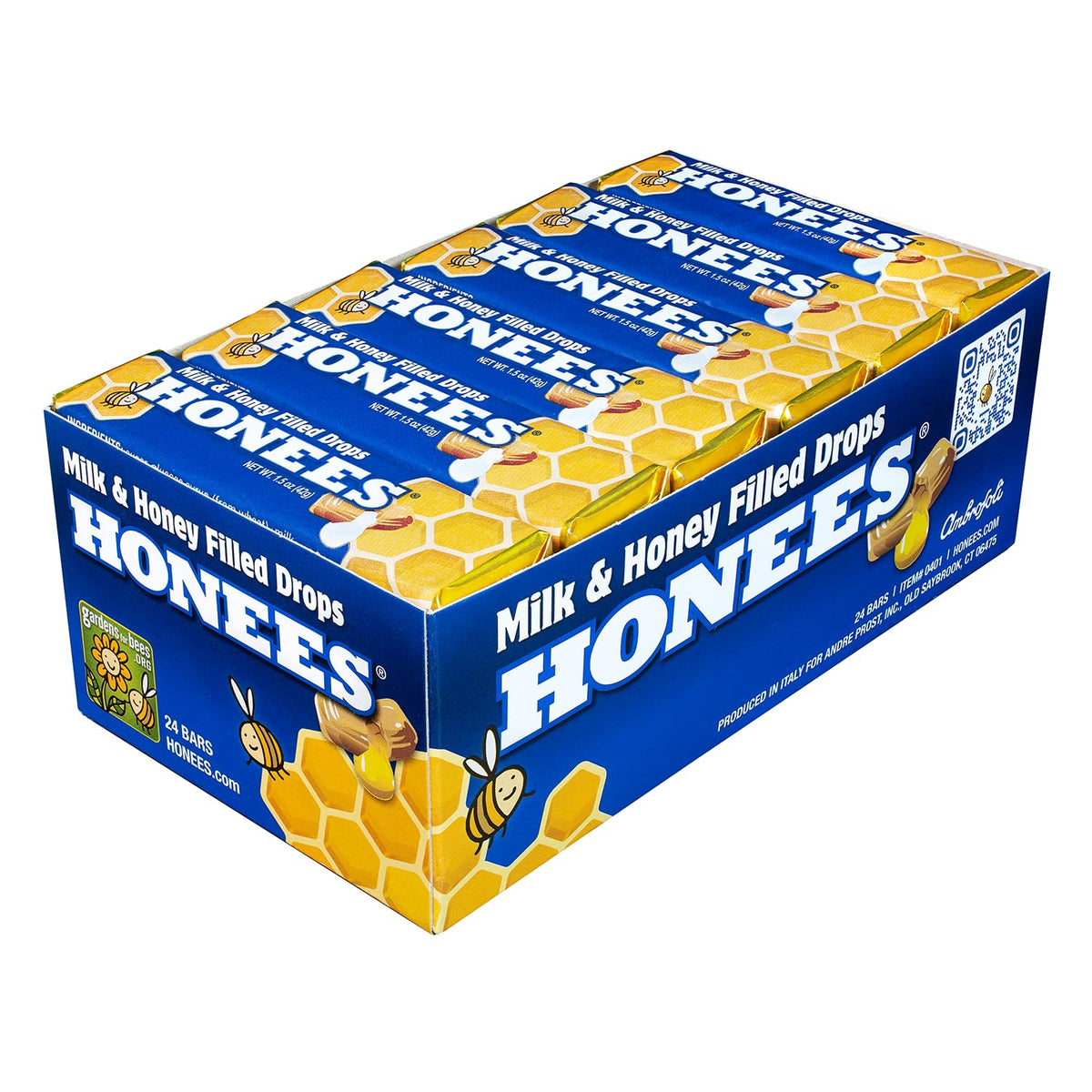 Honees Milk & Honey Cough Drops – Natural Throat Lozenges, 216 Drops (24 Bars)