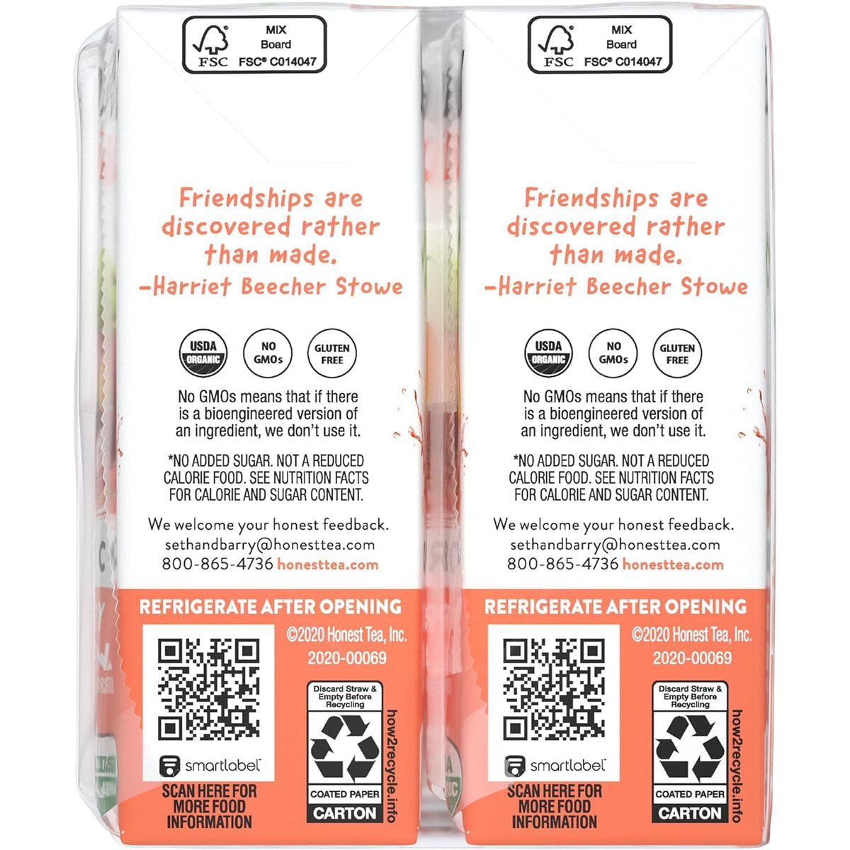 Honest Kids Strawberry Peachy Keen Cartons – 6 fl oz, 8 Pack, 5 Sets | Organic Juice for Kids