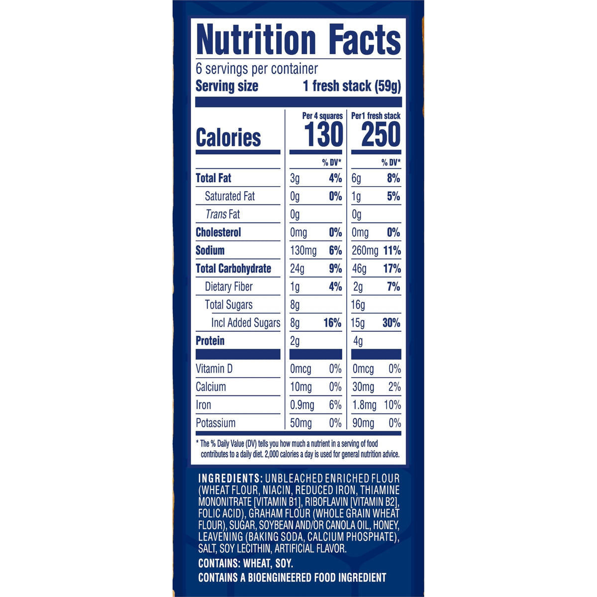 Honey Maid Fresh Stacks Graham Crackers – Bulk Travel Snacks, 6 Boxes (36 Stacks)