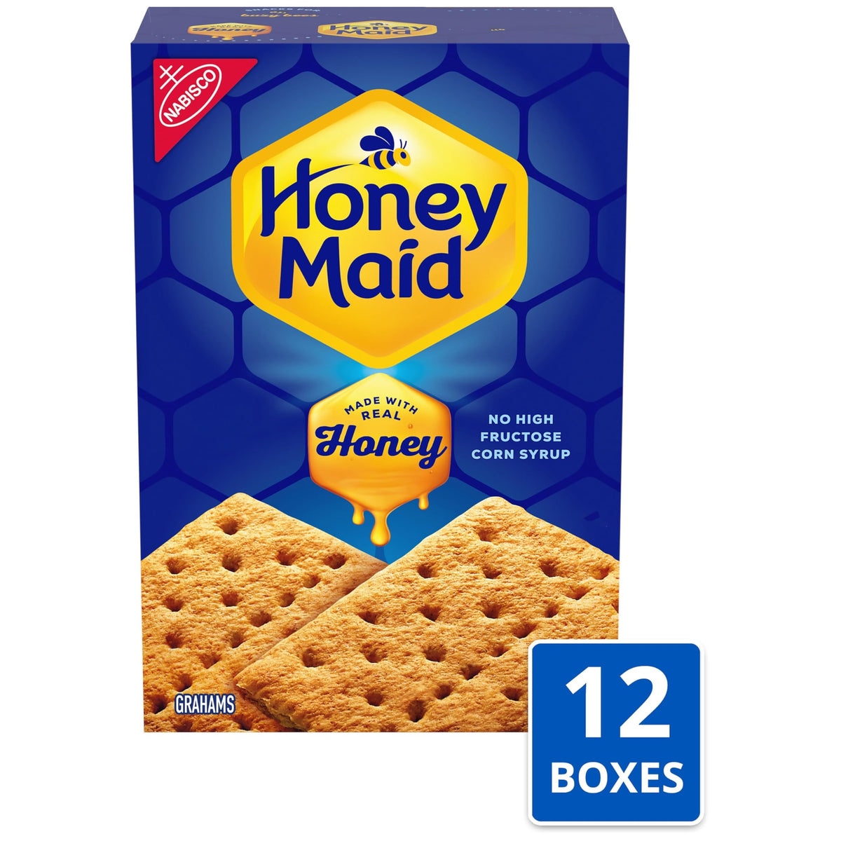 HONEY MAID Graham Crackers – 12 x 14.4 oz Boxes | Bulk Lunch Snacks