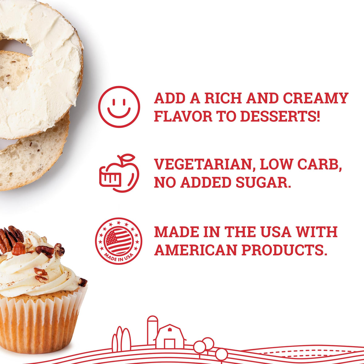Hoosier Hill Farm Cream Cheese Powder 2LB – Real Cream Cheese, Easy Desserts & Creamy Sauces
