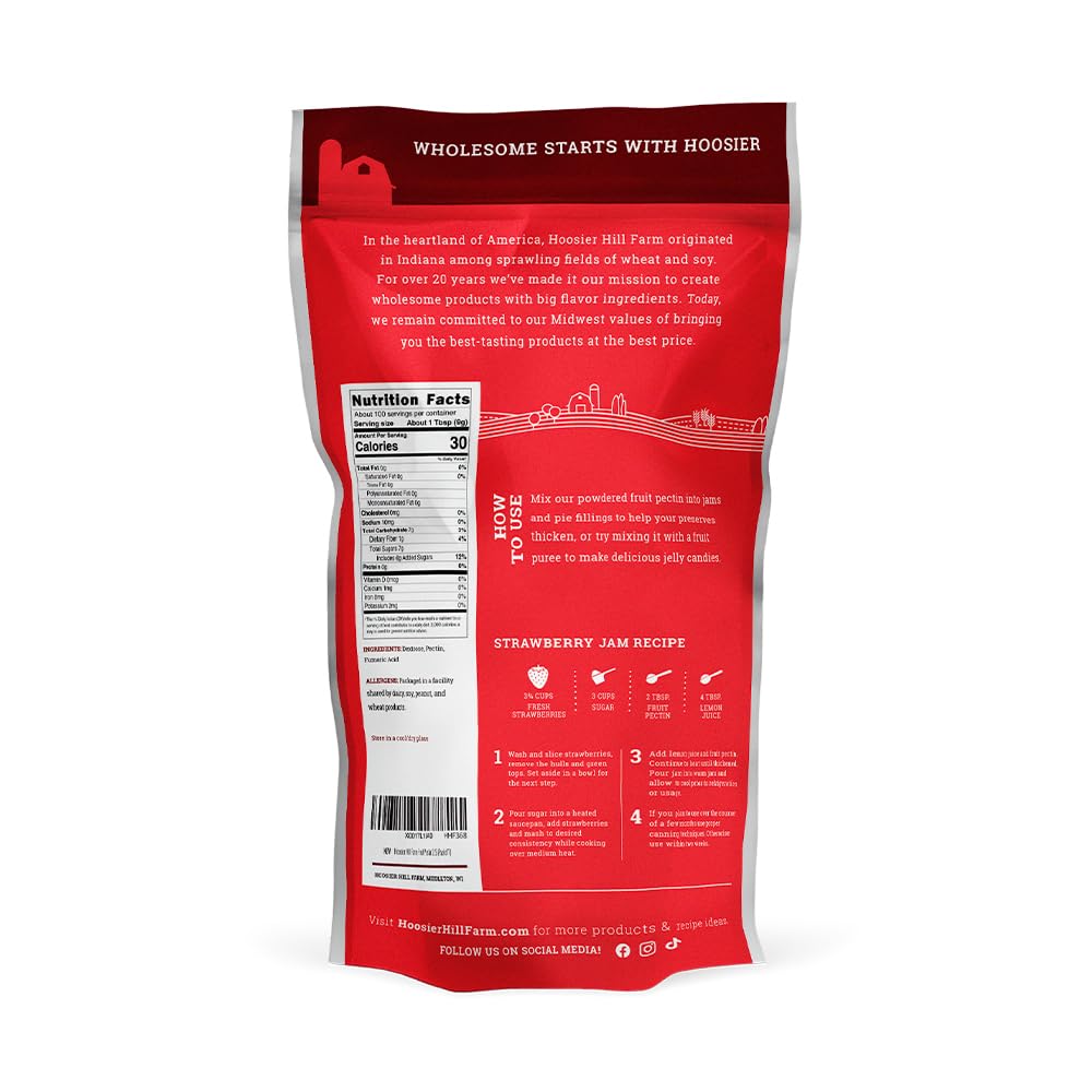 Hoosier Hill Farm Fruit Pectin, 2LB – Natural Thickener for Jams & Jellies | Pack of 1