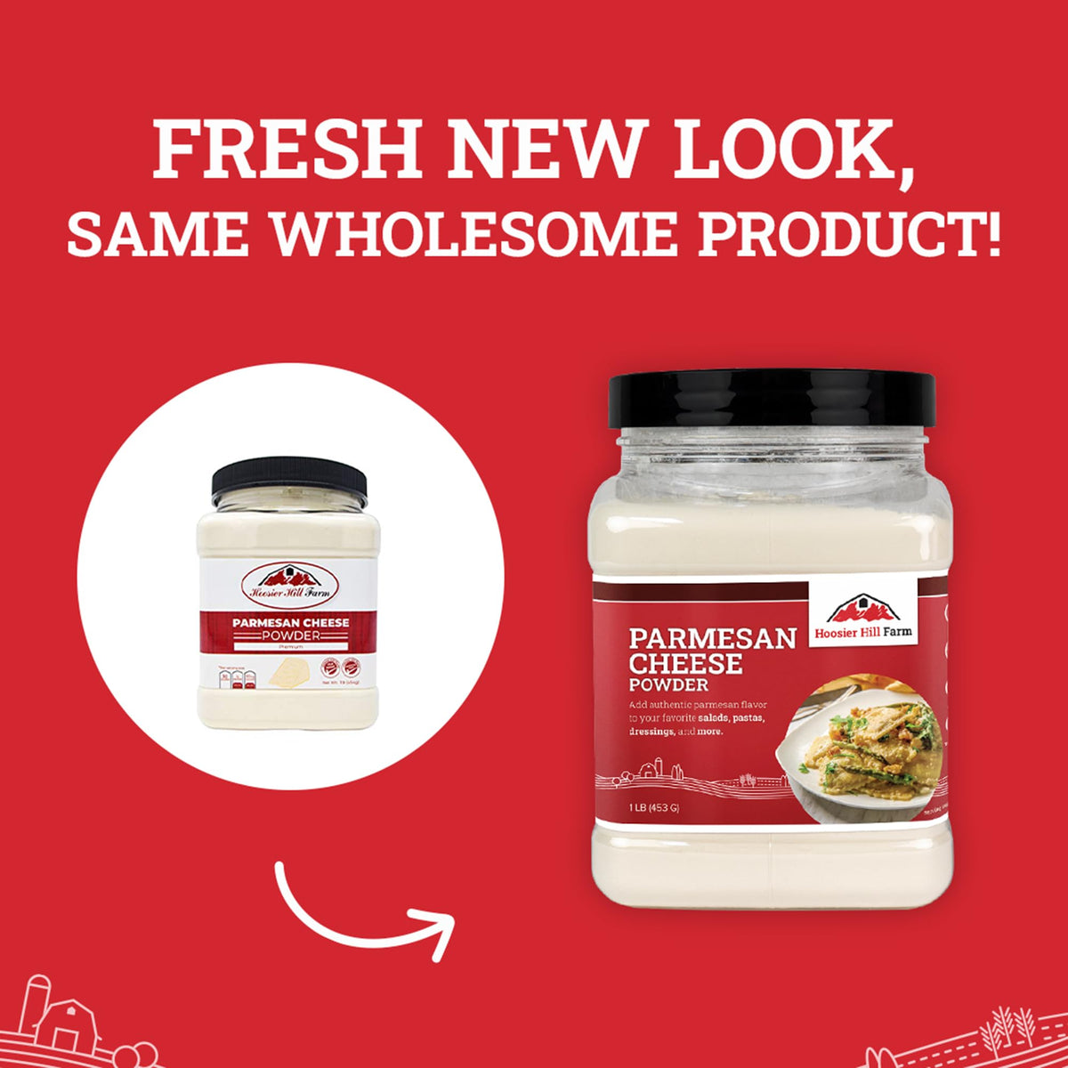 Hoosier Hill Farm Parmesan Cheese Powder, 1 lb – Authentic Parmesan Flavor for Pasta, Sauces, and More