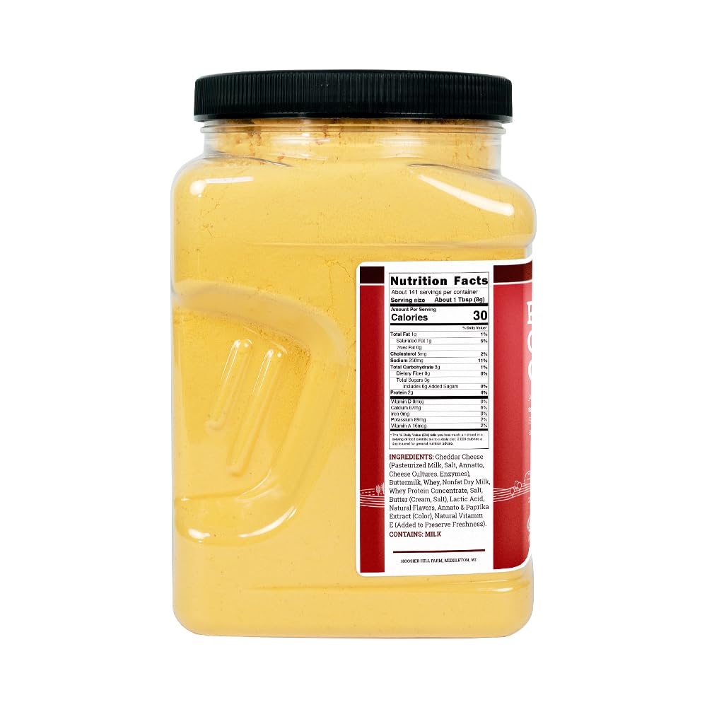 Hoosier Hill Farm Premium Cheddar Cheese Powder, 2.5LB – Real Cheese, No Artificial Colors