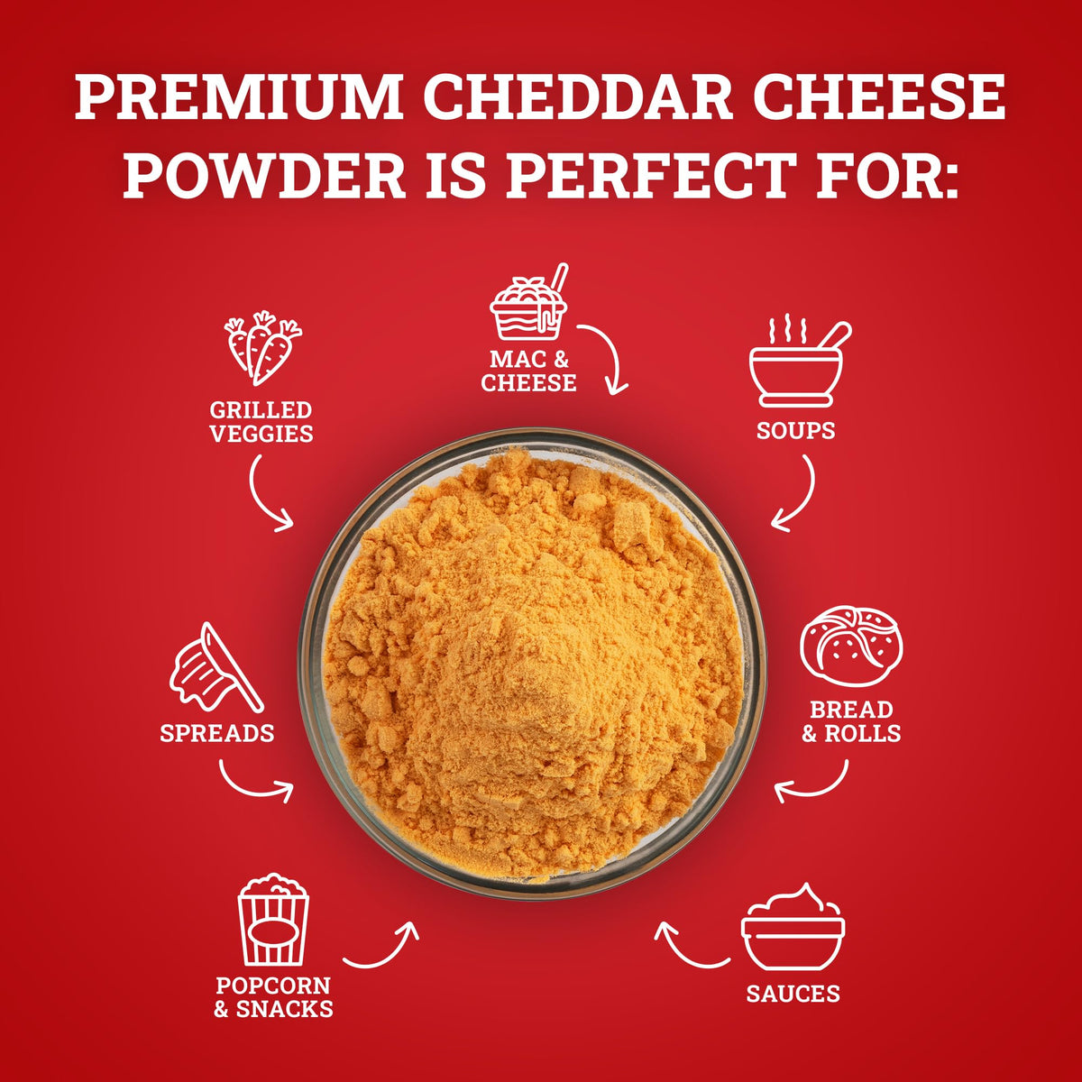 Hoosier Hill Farm Premium Cheddar Cheese Powder, 2.5LB – Real Cheese, No Artificial Colors