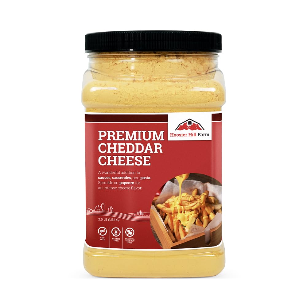 Hoosier Hill Farm Premium Cheddar Cheese Powder, 2.5LB – Real Cheese, No Artificial Colors