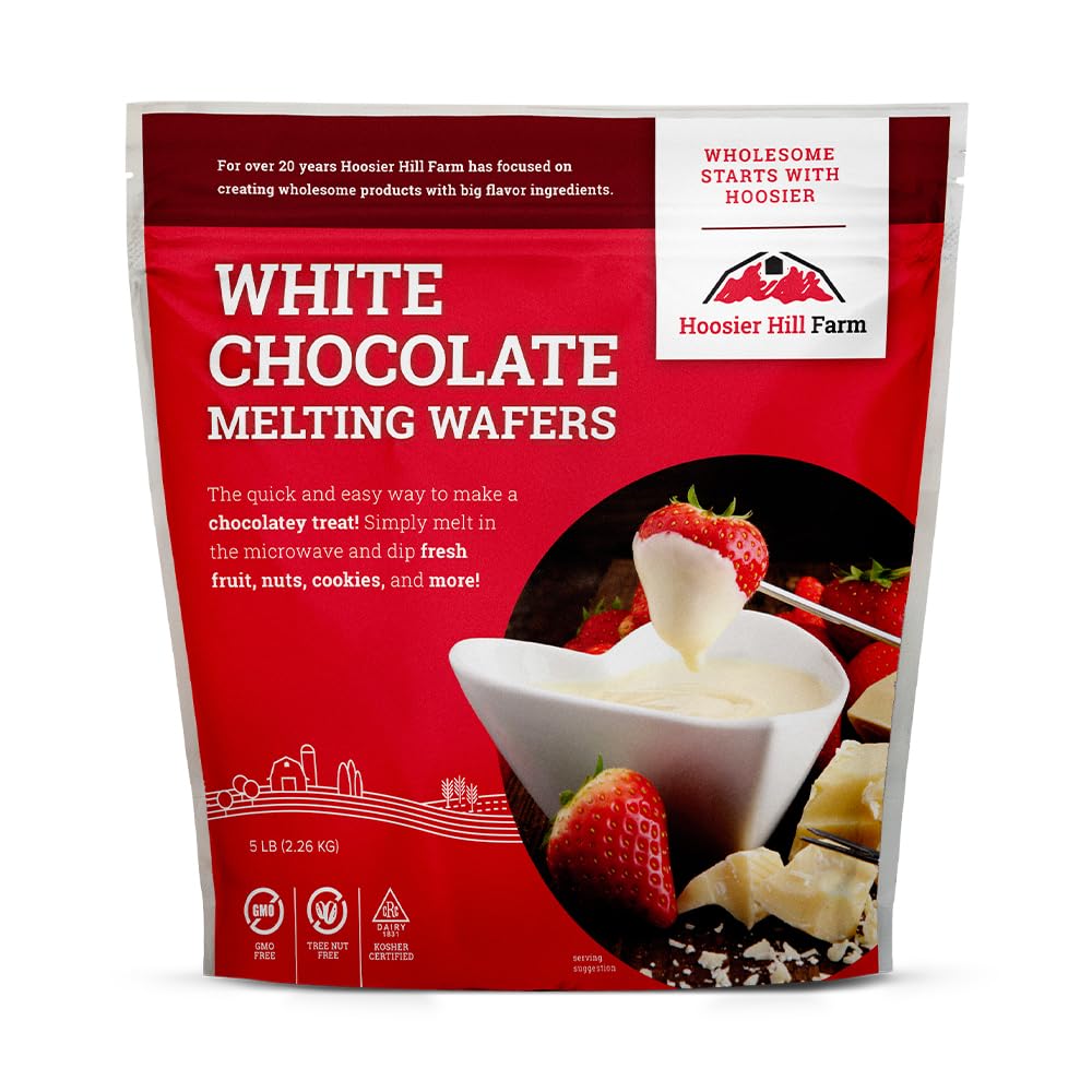Hoosier Hill Farm White Melting Wafers, 5LB — Easy Microwave Candy Melts for Dipping & Decorating