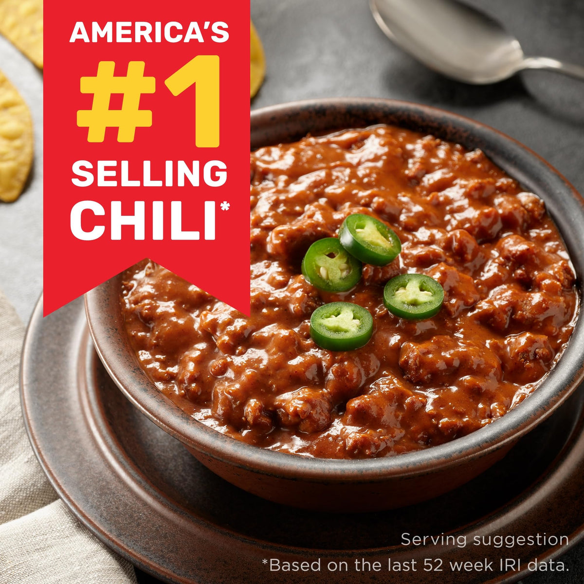 HORMEL Angus Beef Chili with Beans – 14 oz Can (Pack of 12) | 15 g Protein