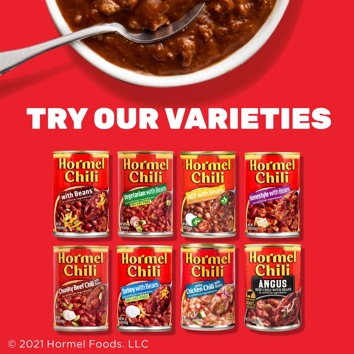Hormel Chili Home Style with Beans - 15 oz Cans (Pack of 12)