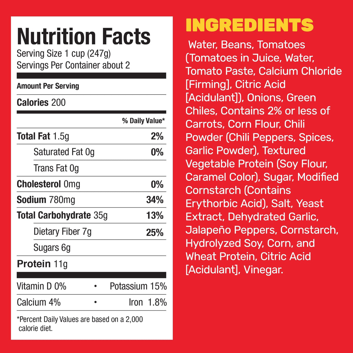 Hormel Chili Vegetarian with Beans, 15 oz — Pack of 12 | 11 g Protein, 99% Fat Free