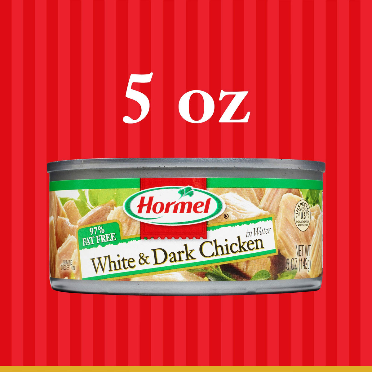Hormel Canned White & Dark Chicken, 5 oz — Pack of 12 | Ready-to-Eat, 9 g Protein, 50 Calories