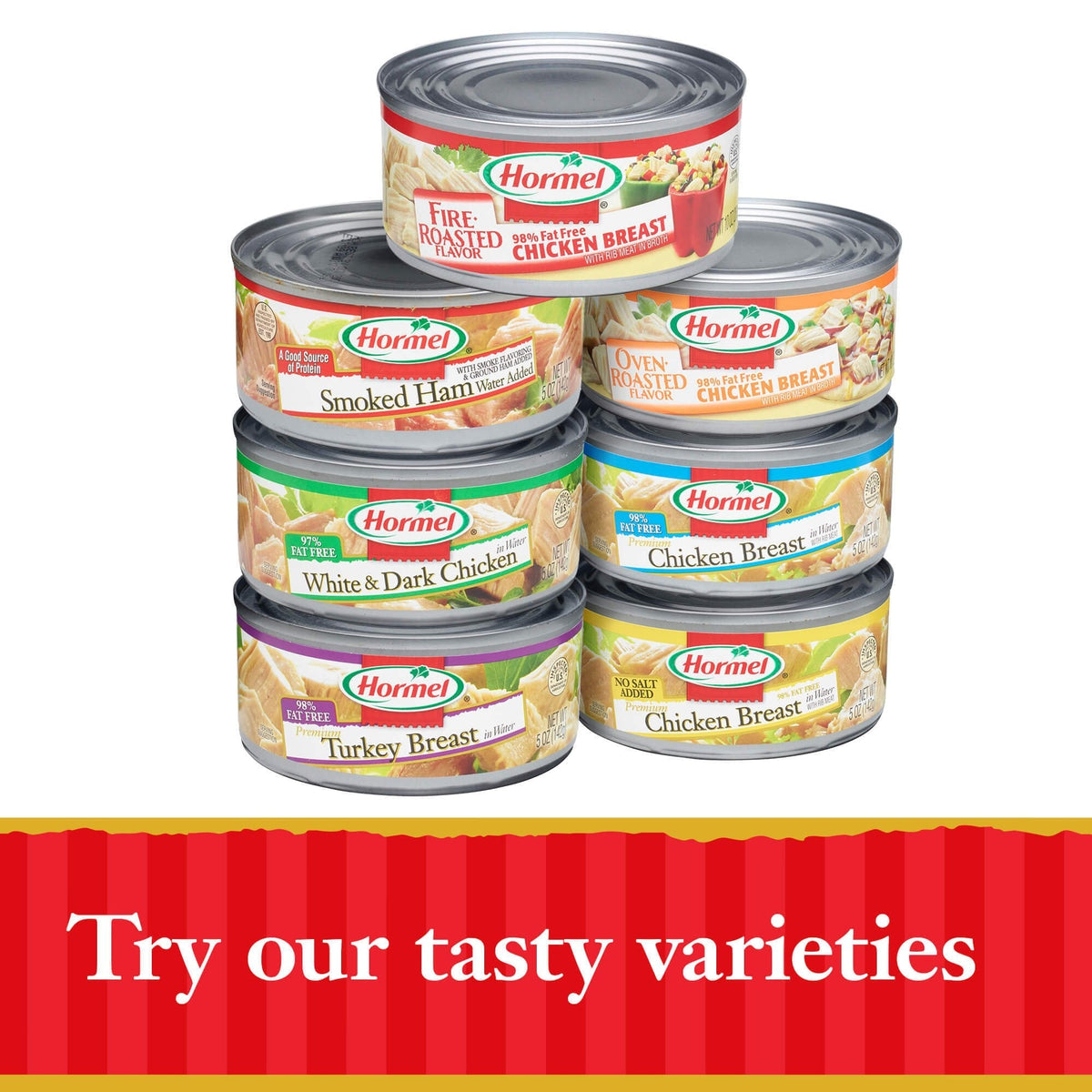 Hormel Canned White & Dark Chicken, 5 oz — Pack of 12 | Ready-to-Eat, 9 g Protein, 50 Calories