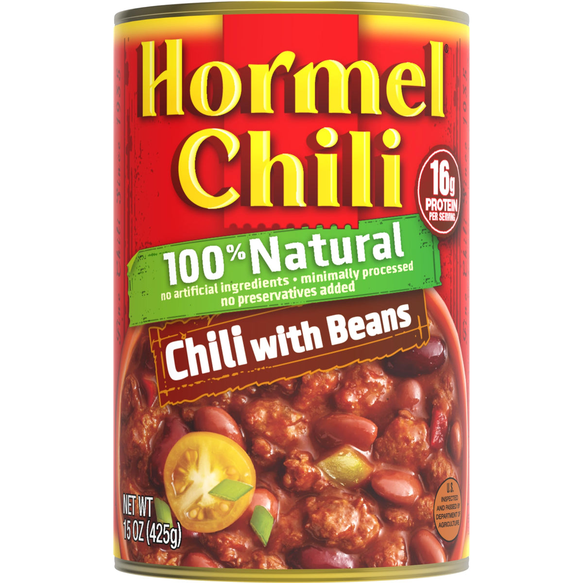 HORMEL Natural Chili with Beans – 15 oz Cans (Pack of 12) | Gluten Free, 100% Natural