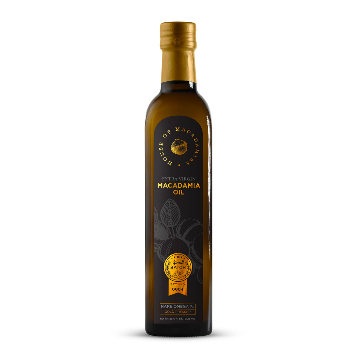 House of Macadamias Macadamia Oil - Extra Virgin, High-Heat Cooking Oil, Cold-Pressed, 16.9 fl oz