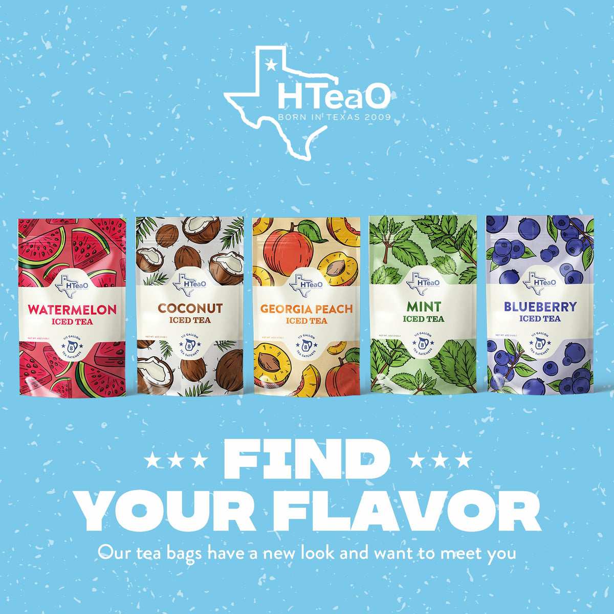 HTEAO Georgia Peach & Hibiscus Black Tea Packets – 8 Gallons, 5-Minute Texas-Style Iced Tea