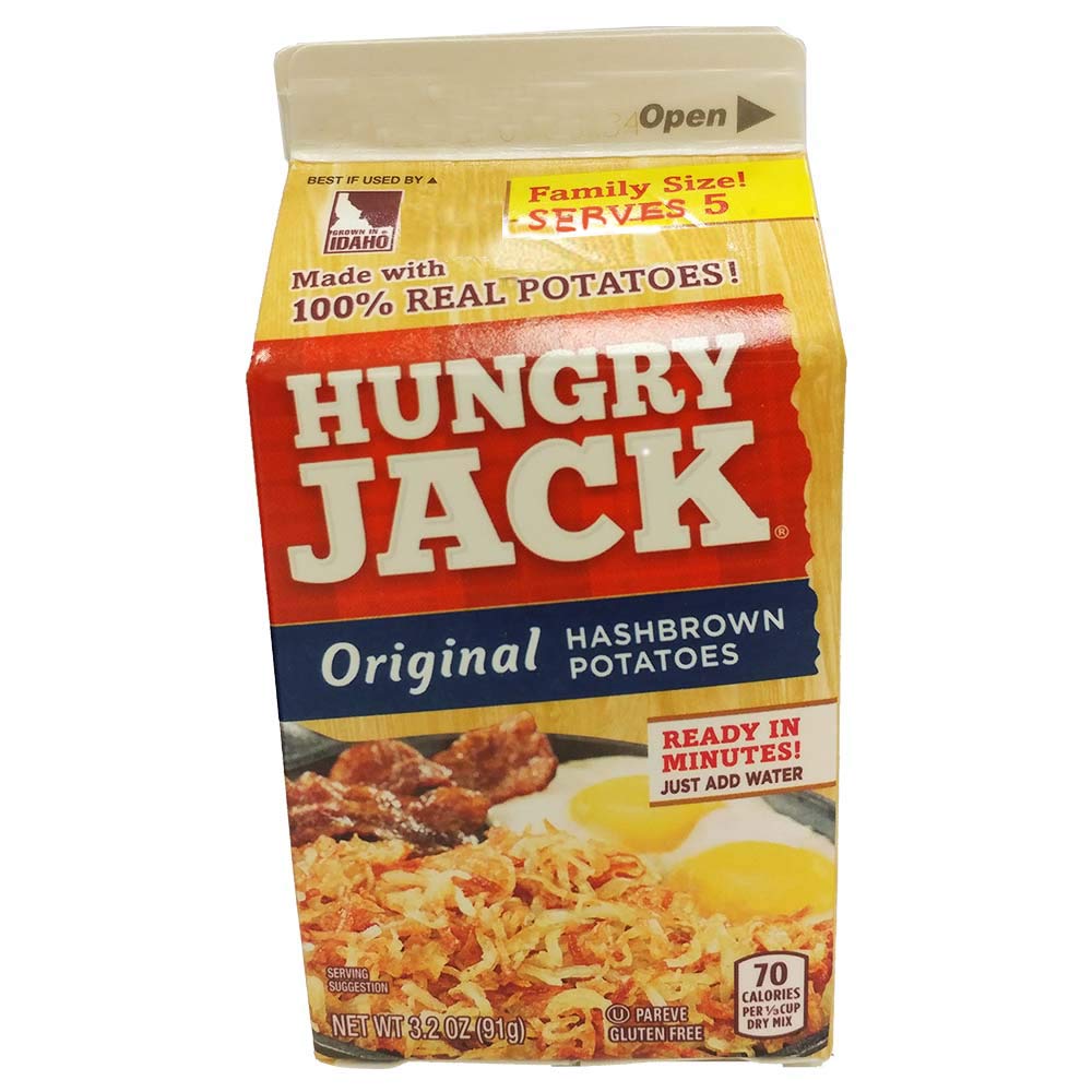 Hungry Jack Original Hash Browns – Gluten Free, 3.2 oz (8 Pack) Serves 5