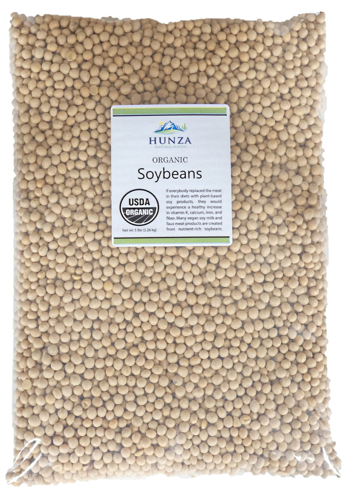 Hunza Organic Soybeans (5 lbs) – Plant-Based Protein, USDA Organic, Non-GMO