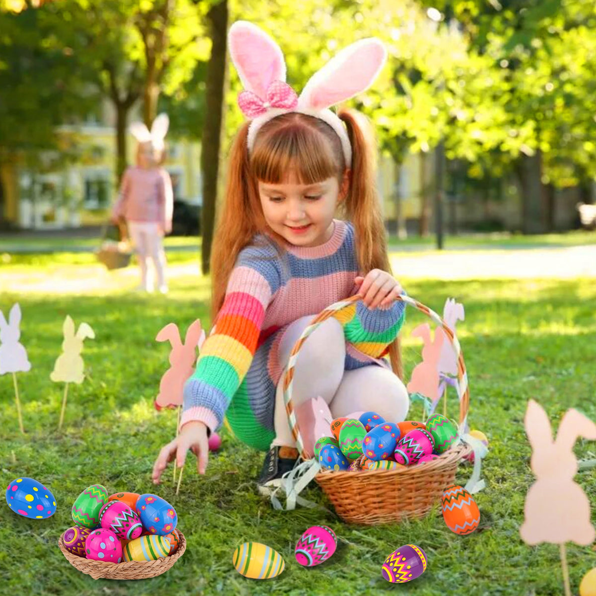 Huyamap 36PCS 3.1-Inch Plastic Easter Eggs Bulk | Bright Printed Fillable Eggs for Egg Hunts