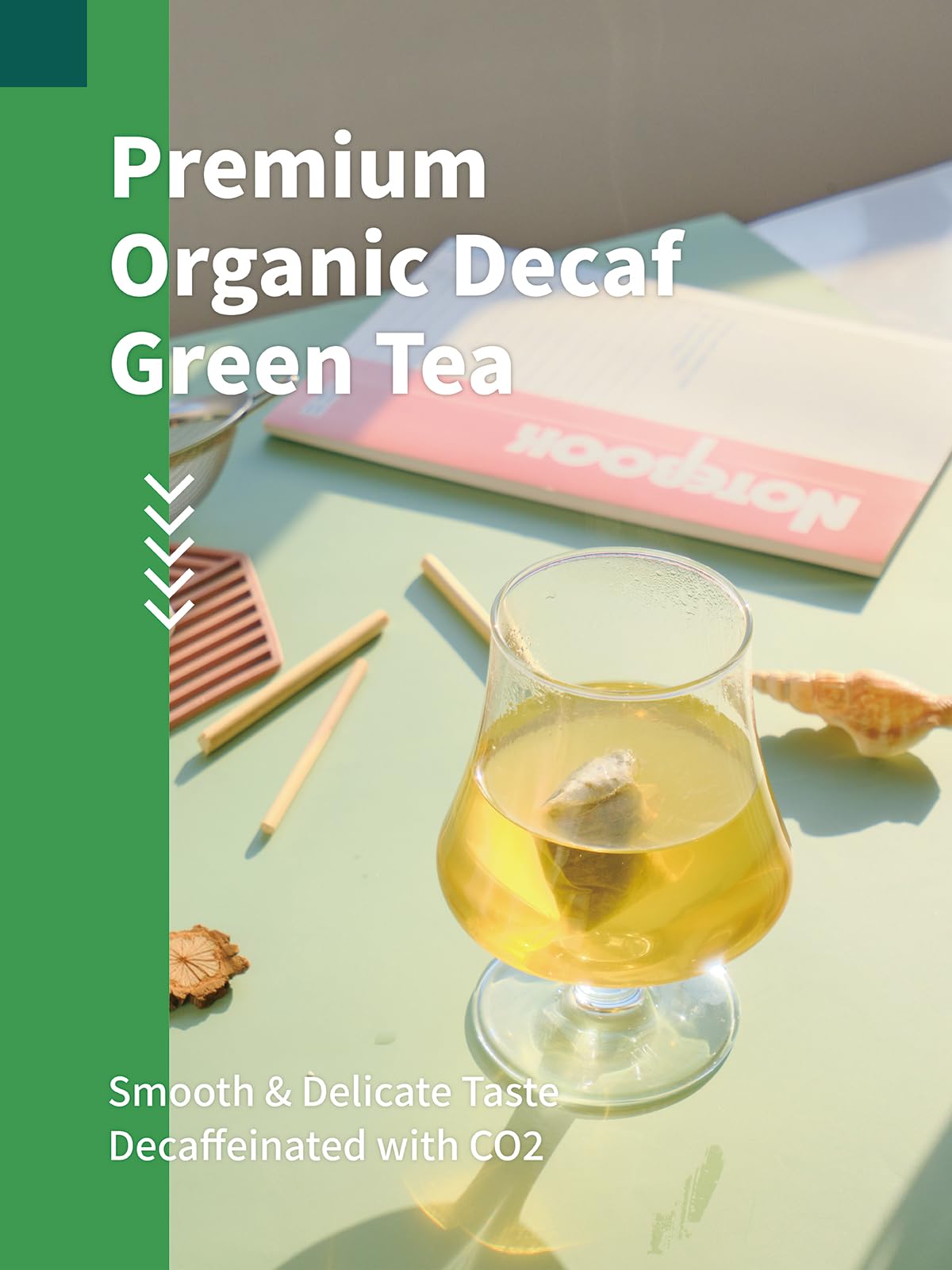 HYNTMYT Organic Decaffeinated Green Tea Bags – USDA Organic, Fresh & Smooth, Unsweetened (120 Count)