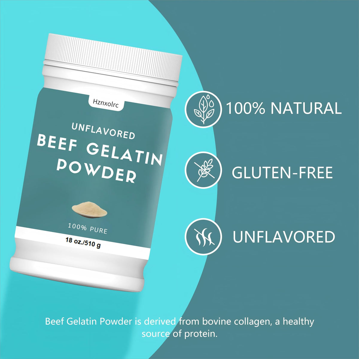 Hznxolrc 18 oz Beef Gelatin Powder Unflavored – Natural Thickener, Collagen Rich