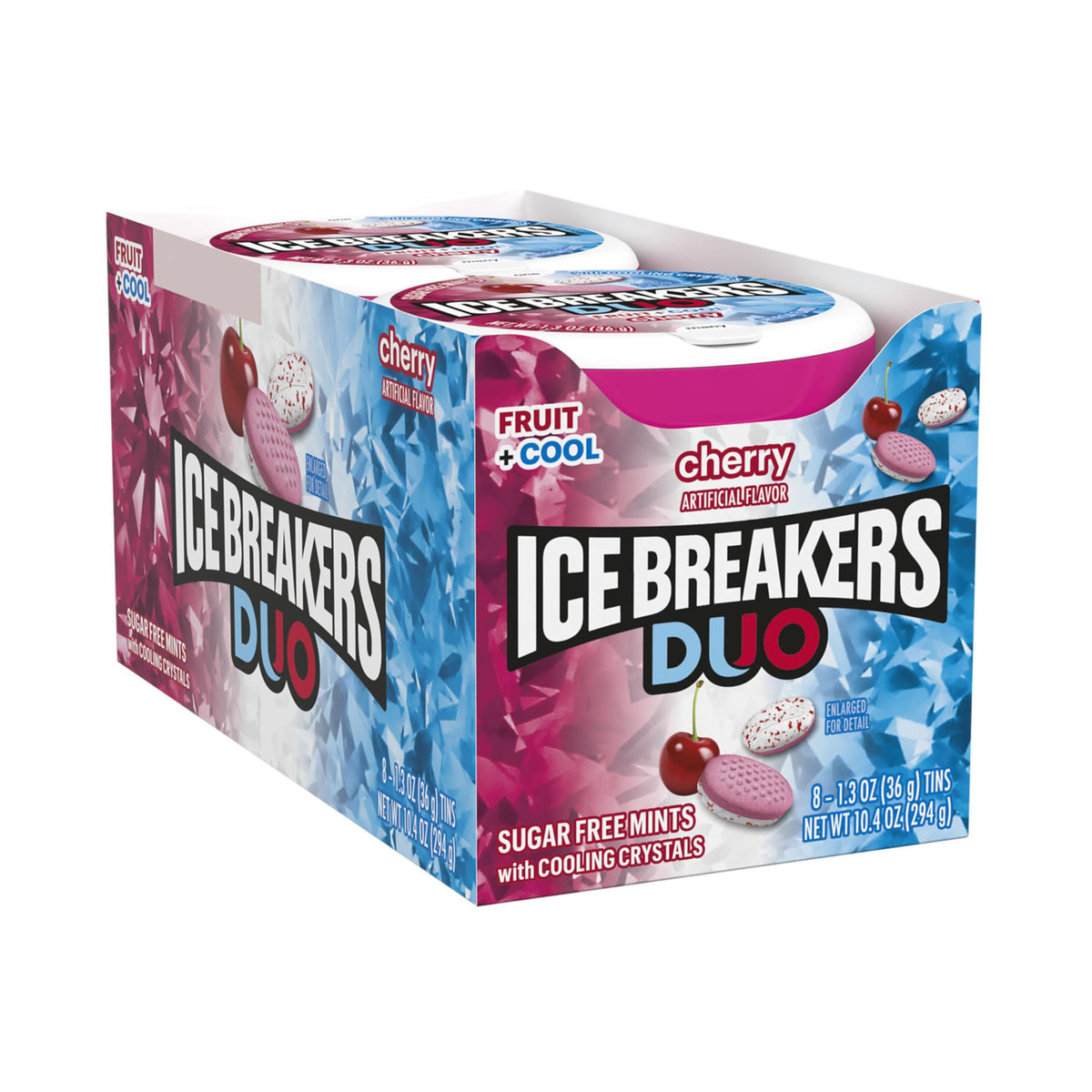 Ice Breakers Duo Fruit Plus Cool Cherry Sugar Free Mints – 8 Pucks (1.3 oz)
