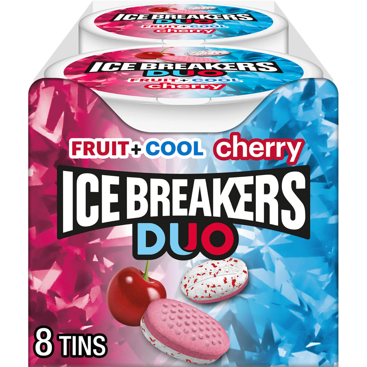 Ice Breakers Duo Fruit Plus Cool Cherry Sugar Free Mints – 8 Pucks (1.3 oz)