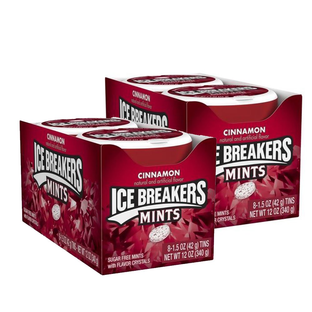 Ice Breakers Sugar Free Cinnamon Mints – 1.5 oz, Pack of 16