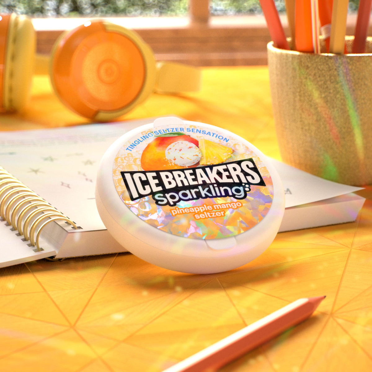 Ice Breakers Sparkling Pineapple Mango Mints – Sugar Free, 8 Tin Pack