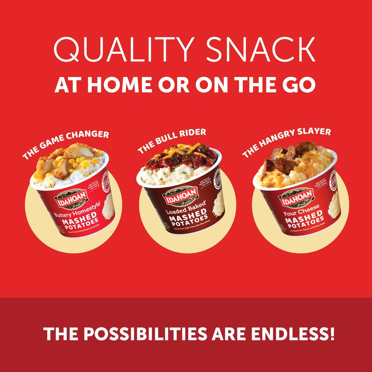 Idahoan Buttery Homestyle Mashed Potatoes Cup, 1.5oz — Pack of 24 | Real Idaho Potatoes | Gluten-Free
