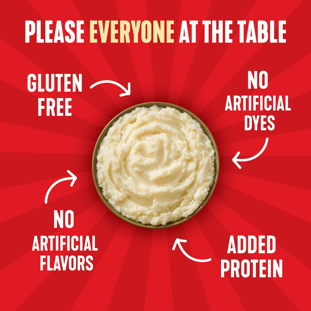 Idahoan Buttery Homestyle +Protein Mashed Potatoes — 6g Protein per Serving, Gluten-Free, Real Idaho Potatoes, Pack of 10