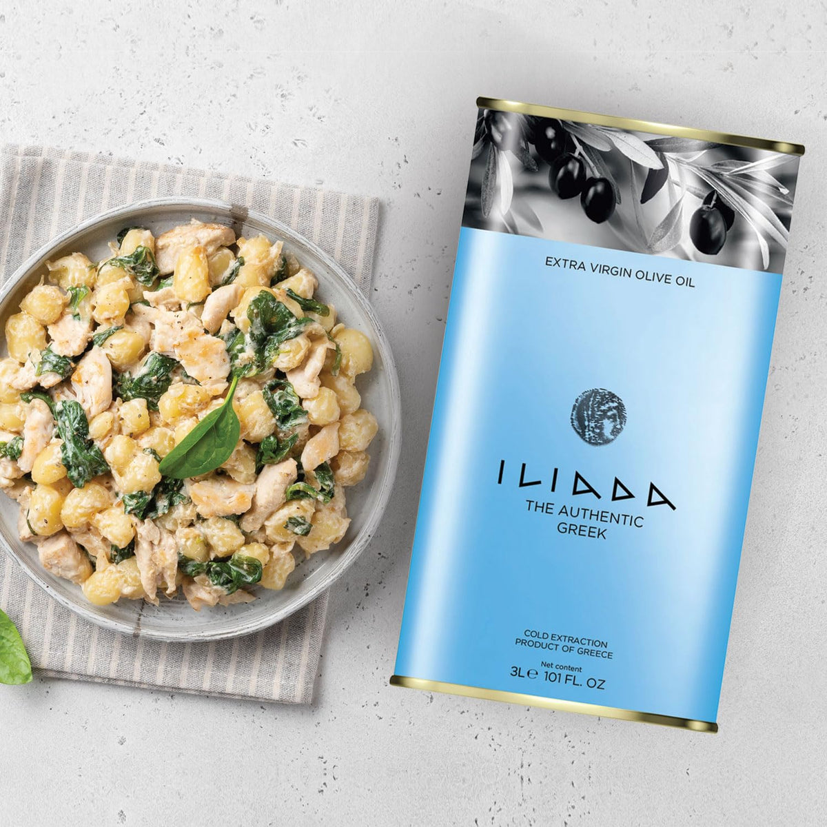 ILIADA Greek Extra Virgin Olive Oil 3L | 100% Greek Koroneiki | Cold-Pressed | High Polyphenol Content | Chef's Choice