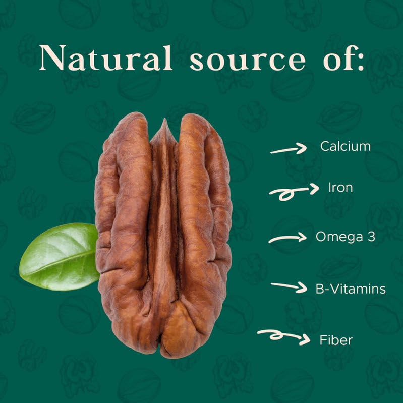 I'm A Nut Premium Raw Pecan Halves 44oz — American-Grown, Non-GMO, Gluten & Peanut Free, No Preservatives