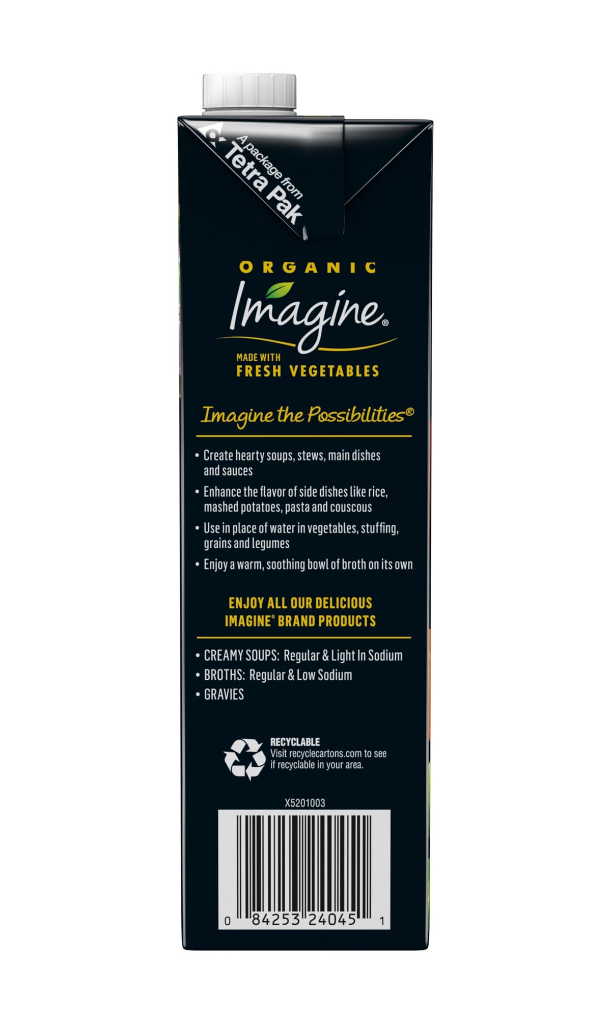 Imagine Organic Vegetarian No-Chicken Broth, 32 fl oz (Pack of 6) – Gluten Free & Vegan