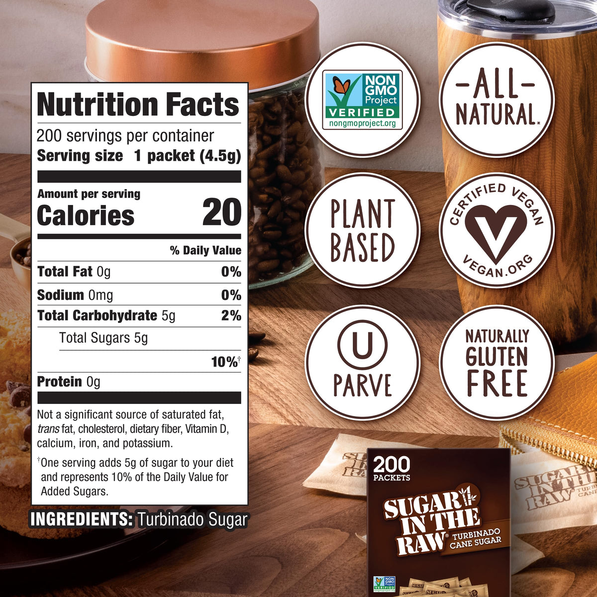 In the Raw Sugar & Stevia Bundle – 200 Turbinado Packets + 200 Stevia Packets